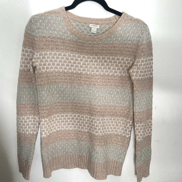 J.CREW Sweaters - J.Crew Sweater Womens Size XS Tan Blue Long Sleeve